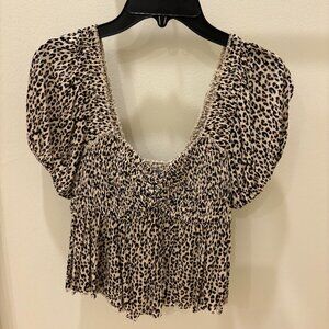Urban Outfitters Cheetah Print Top, Size Small